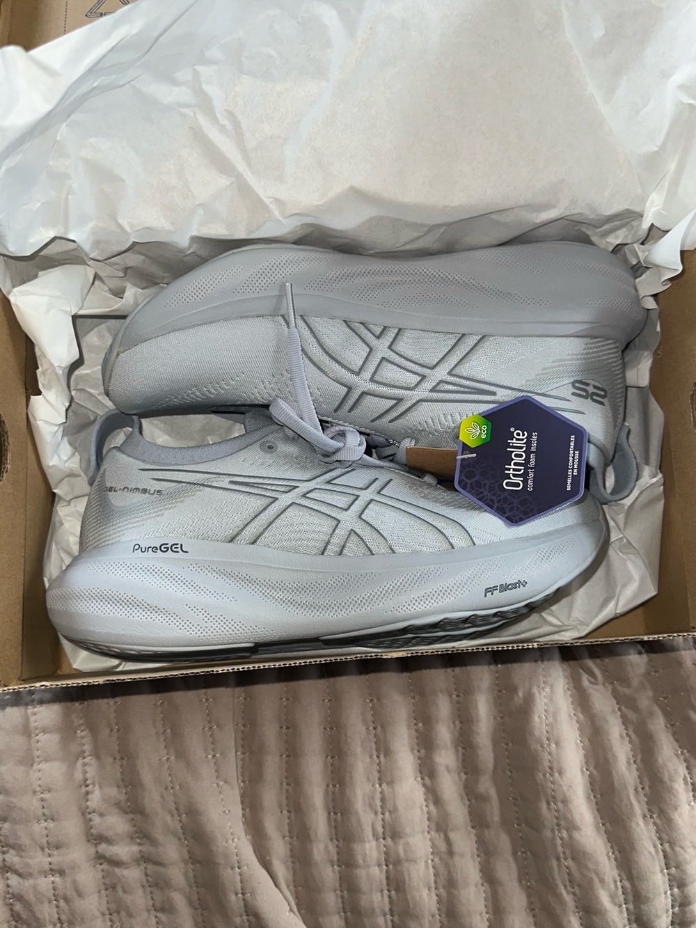 ASICS women's GEL-Cumulus PureGEL Running Shoes - Piedmont Gray/ sheet rock